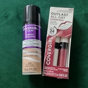 Lot Liquid Foundation #225 Buff Beige and Lip Color #860 Unique Burgundy